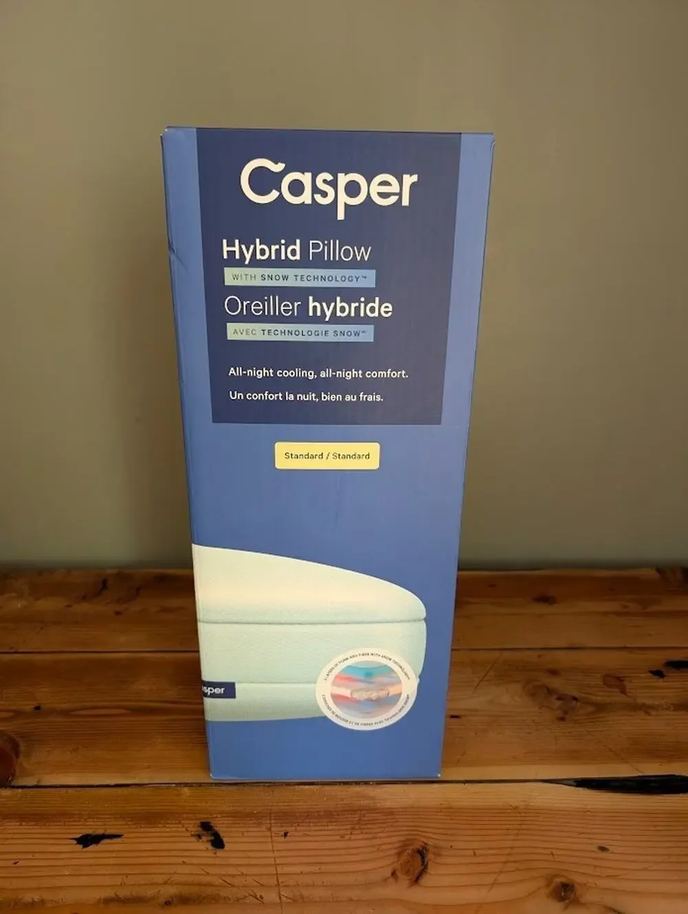 CASPER Cooling Hybrid Pillow - Standard Size - White